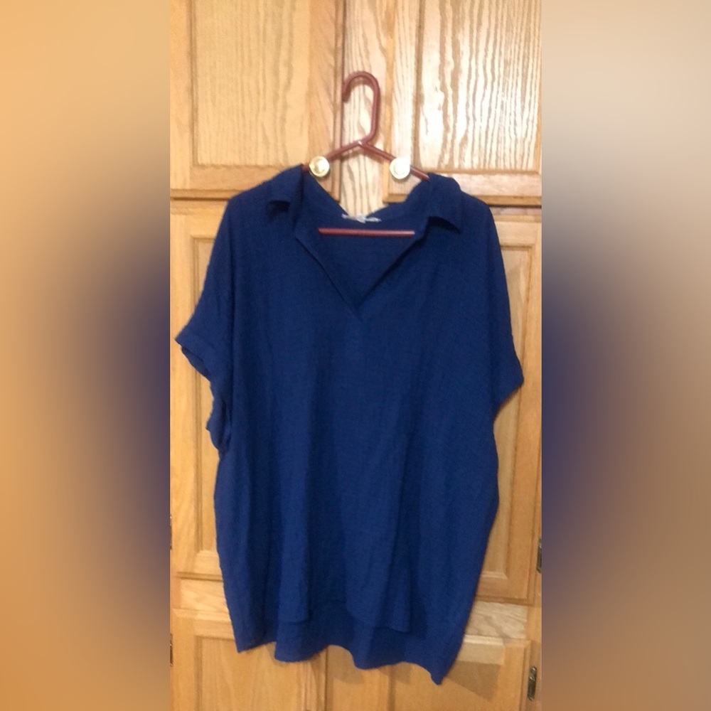 Jane and Delancey Blue Tunic Top
